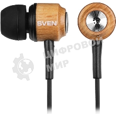 Проводные наушники Sven E-12WD дерево/черный, внутриканальные, Jack 3.5 мм