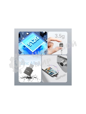 Кард-ридер Vention CLMH0/серый/OTG USB 2.0 CM/MicroSD/USB Type-C/металл