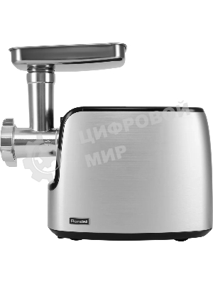 Мясорубка электрическая Rondell RDE-1458 серый, 3000 Вт, 3.5 кг/мин, реверс, защита от перегрузки, металлический лоток, насадки - 5