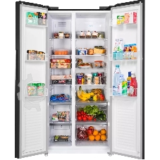 Холодильник Maunfeld MFF177NFB Slim Inverter черный двухкамерный 352/198л морозилка слева, No Frost, Side by Side