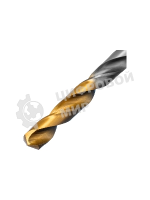 Сверло спиральное по металлу Denzel 6 х 139 мм, Р6М5, Golden Tip, удлиненное