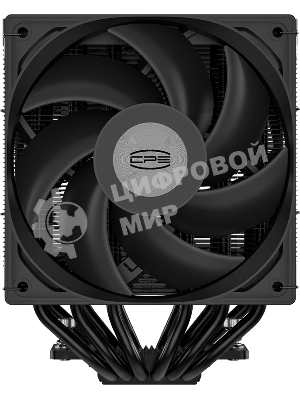 Кулер для процессора PCCooler RT620 Digital BK (250W, 4-pin PWM, LED temp., 157mm, 6x6mm, 2x120мм, 73.32CFM, 34.9dBA, 2200RPM, S: 1851/1700/1200/115X, AM5/AM4, черный)