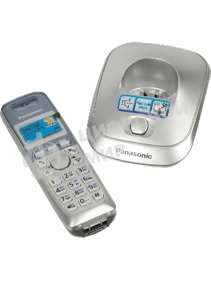 Телефон беспроводной (DECT) Panasonic KX-TG2511RUS (серебристый) АОН, Caller ID,спикерфон на трубке,переход в Эко режим одним нажатием