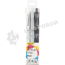 Набор ручек гелевых автоматических Silwerhof NG Metal, d=0.5мм, синие чернила, блистер с европодвесом (3шт) сменный стержень