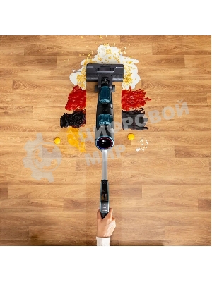 Пылесос вертикальный моющий Tefal X-Clean 5 GF5555F0 серый/черный, от аккумулятора, 200 Вт, уборка влажная, пылесборник 0.44 л