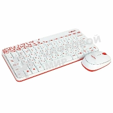 Комплект клавиатура+мышь Logitech MK240 Nano беспроводной, USB, 1000 DPI, белый