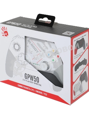Геймпад A4Tech Bloody GPW50 Sports белый USB Беспроводной виброотдача обратная связь