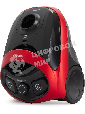 Пылесос Hyundai HYV-B1570 красный/черный, 250/1800 Вт, уборка сухая, пылесборник мешок, 1.5 л (в компл.:1мешок)