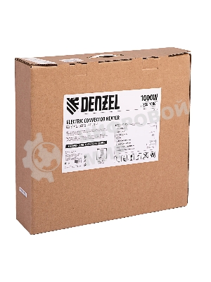 Конвектор Denzel XCE-1000 белый, 1000 Вт, 15 м2, термостат