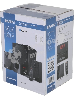 Акустическая система 2.1 SVEN MS-2080/70 Watt/~220V 50Hz/FM-тюнер, USB/SD, дисплей/BLUETOOTH/ПДУ/Black