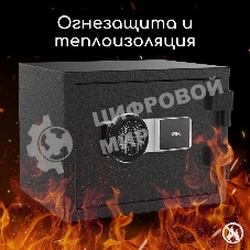 Сейф огнестойкий Deli ET586 300x380x300 мм, электронный/ключевой, черный
