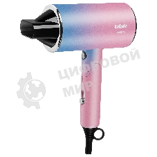 Фен BBK BHD3000 розовый/голубой, 2000 Вт, ионизация, компактный