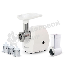 Мясорубка электрическая Бриз М 21.23 белый, 1000 Вт, 1.3 кг/мин, защита от перегрузки, насадки - 3