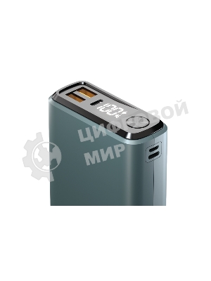 Портативный аккумулятор OLMIO QS-30, 30000mAh, 22.5W, QuickCharge3.0/PowerDelivery, LCD, темно-зеленый