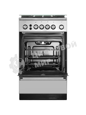 Плита газовая De Luxe 5040.40Г (кр) ЧР-010 серебристый, конфорок 4 шт, духовка 46 л, 50 см x 85 см x 50 см