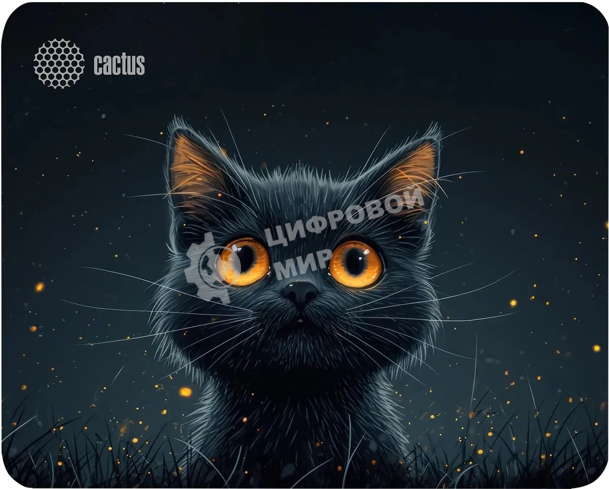 Коврик для мыши Cactus черный Cat 250x200x3мм (CS-MPC-D09S)