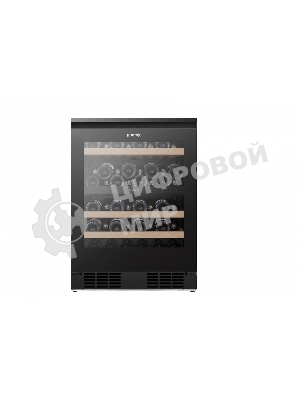 Встраиваемы е винный шкаф Gorenje WCU68F6BG4WF, объем 138 л, вместительность 46 бутылок, 4 полки, цифровой дисплей, Wi-Fi, LED освещение, защита от УФ-излучения, энергоэффективность А+, черный