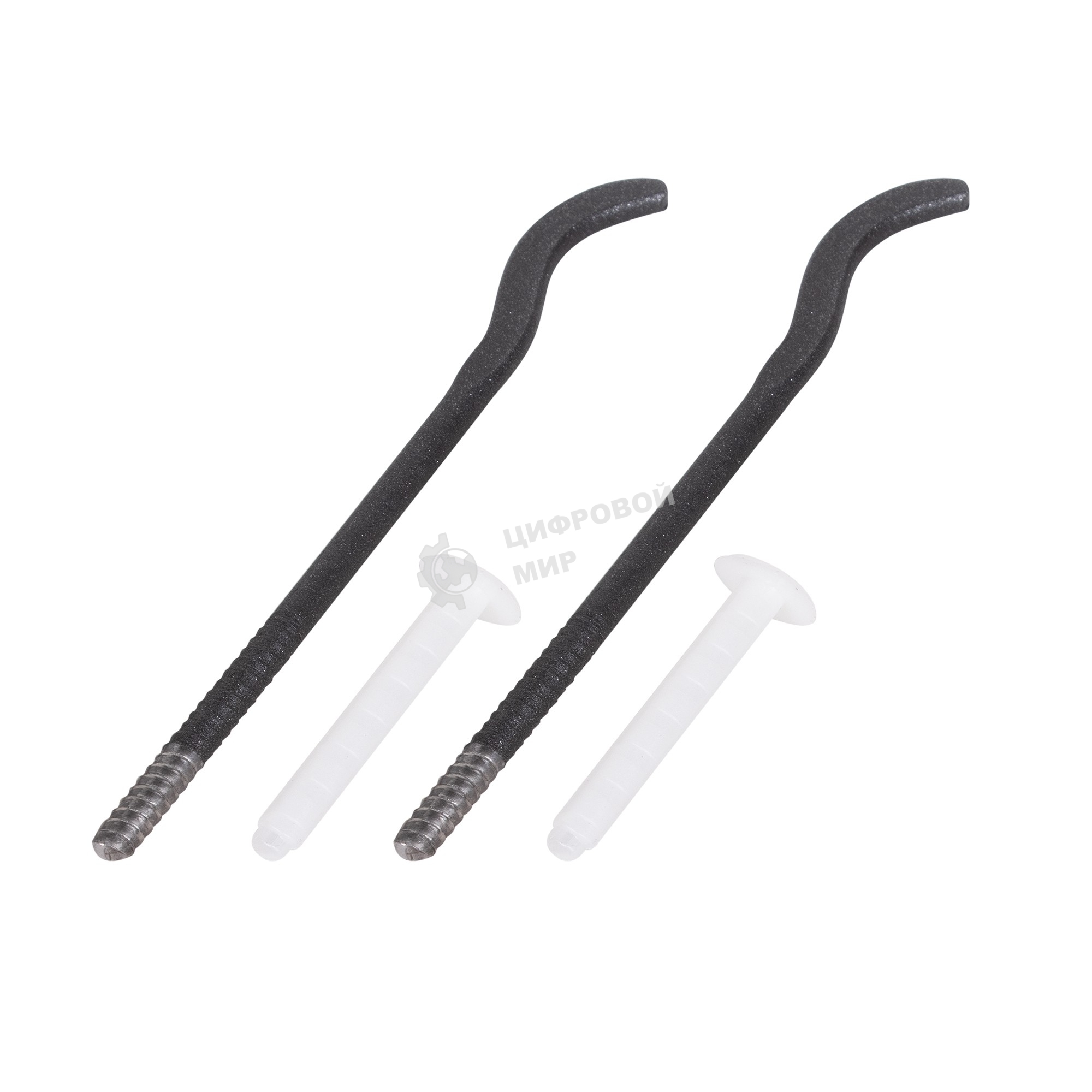 Комплект плоских кронштейнов Royal Thermo с дюбелями 7,2х170мм, черные