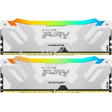 Оперативная память Kingston Fury Renegade, DDR5, 32Gb (2x16Gb), 6400MHz, CL32, DIMM, радиатор, RGB, белый