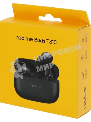 Наушники TWS Realme Buds T310 черный, внутриканальные, Bluetooth, активное шумоподавление, до 40 ч