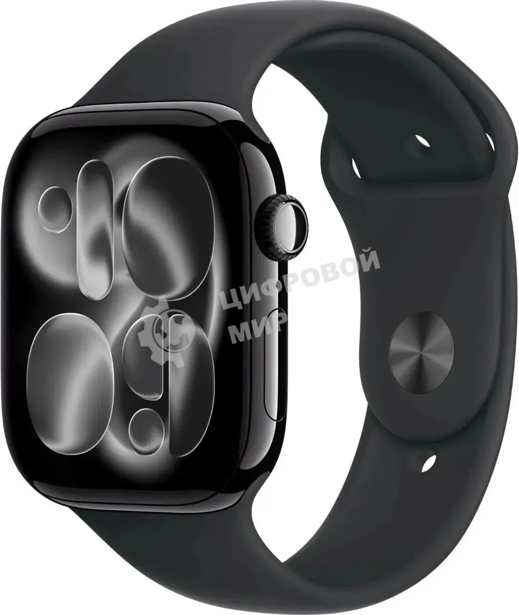 Умные часы Apple Watch Series 11 A3333 46мм OLED корп.черный Sport Band рем.черный разм.брасл.:M/L (MEUX4LW/A)