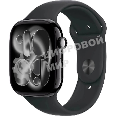 Умные часы Apple Watch Series 11 A3333 46мм OLED корп.черный Sport Band рем.черный разм.брасл.:M/L (MEUX4LW/A)