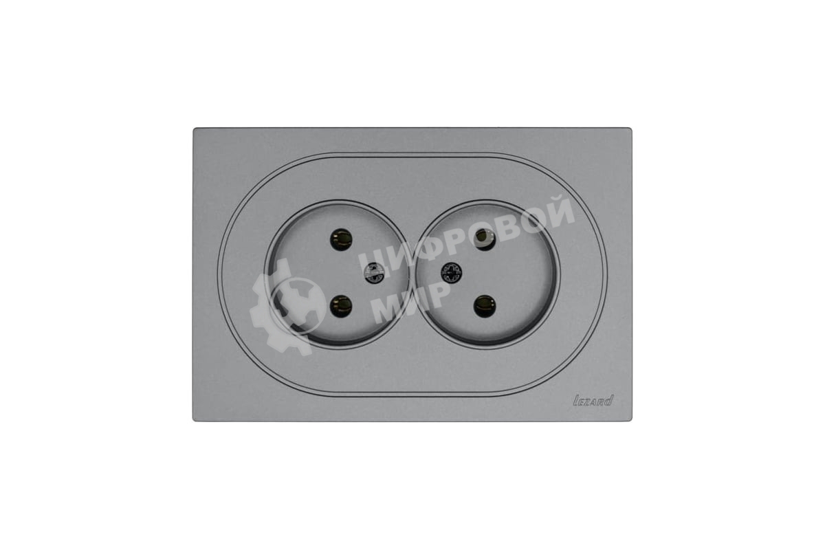 Розетка 2-м LEZARD СП OSEN без заземл. ПБТ, механизм, серый матовый 743-7400-128B