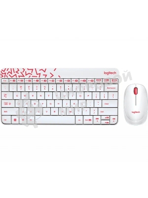 Комплект клавиатура+мышь Logitech MK240 Nano беспроводной, USB, 1000 DPI, белый
