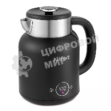 Чайник электрический Kitfort КТ-6196-1 1.5л. 2200Вт черный/серебристый (корпус: нержавеющая сталь)