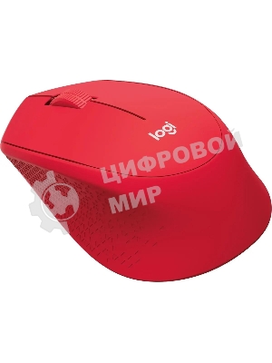 Мышь беспроводная Logitech M280 красный, 1000 dpi, радиоканал, USB, кнопки - 3