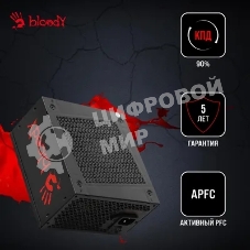Блок питания Bloody BD-PS1000G, 1000Вт, 80 PLUS Gold, 140мм, модульный, черный