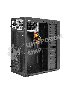 Компьютерный корпус Miditower ExeGate UN-605B Black, ATX, (UN500, 120мм), 2*USB, Audio, замок блокировки кнопки питания