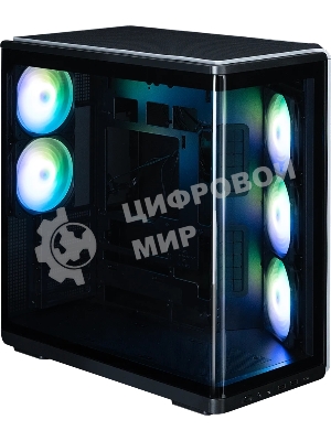 Компьютерный корпус ZALMAN MidTower P60 black (ATX, без БП, 2xUSB 3.0+USB Type C, 5x120мм ARGb) (Zalman P60 Black)