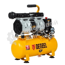 Компрессор Denzel DLS650/10 безмаслянный малошумный 650 Вт, 120 л/мин,ресивер 10 л