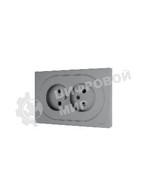 Розетка 2-м LEZARD СП OSEN без заземл. ПБТ, механизм, серый матовый 743-7400-128B