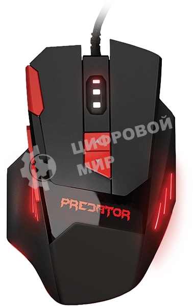 Мышь проводная Qumo Predator M80 черный, 3200 dpi, USB, кнопки - 8