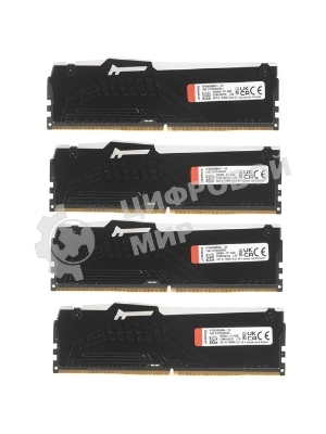 Оперативная память Kingston Fury Beast, DDR5, 128Gb (4x32Gb), 5600MHz, CL40, DIMM, радиатор, RGB, черный