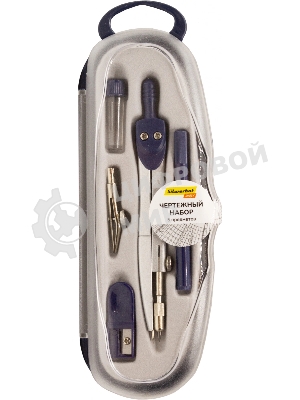 Готовальня Silwerhof Daily, корпус синий, металл, 12 см, в комплекте: 5 предметов