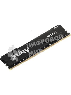 Оперативная память Kingston Fury Beast, DDR4, 16GB (1x16GB), 3200MHz, CL16, DIMM, с радиатором, черный