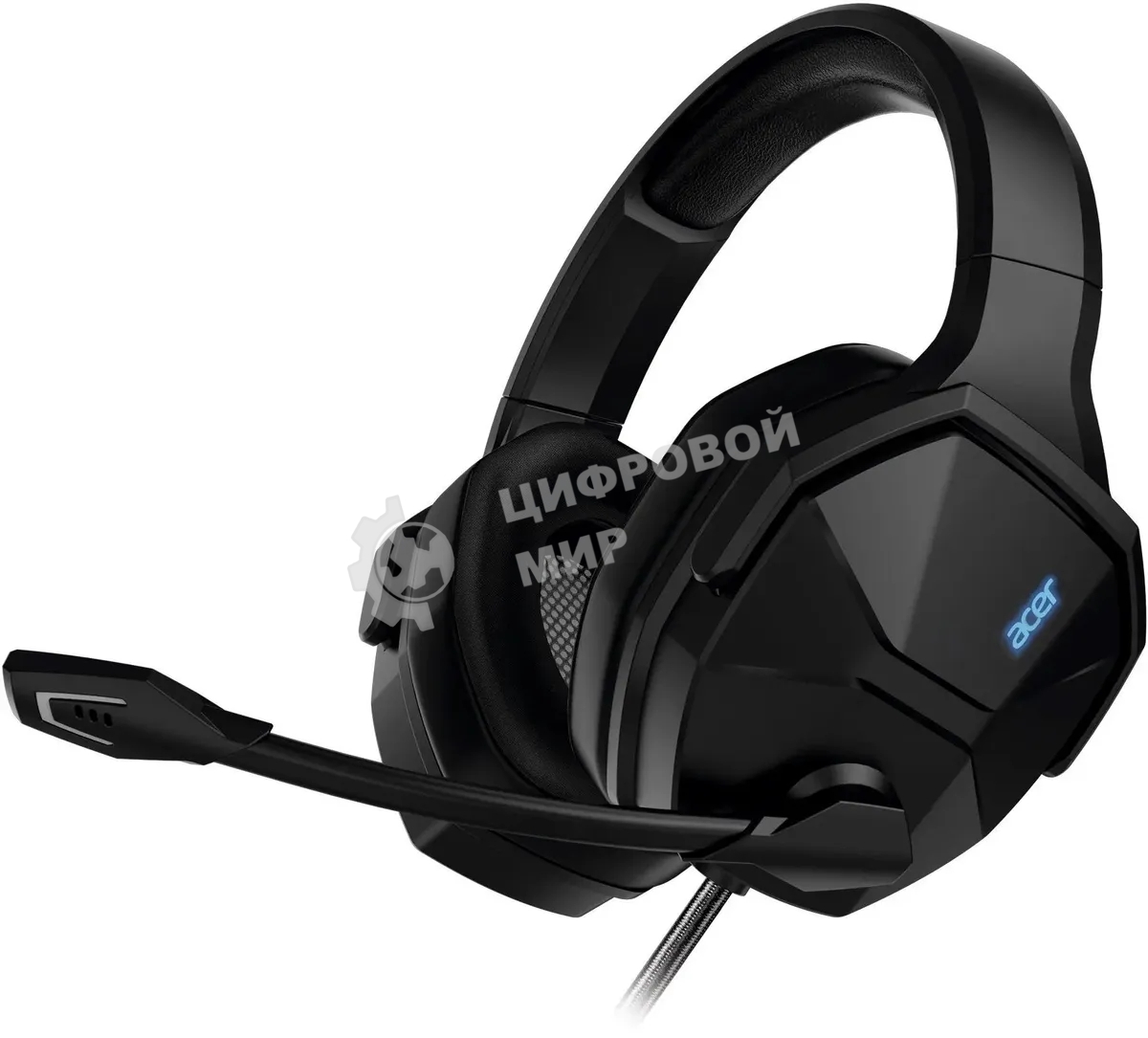 Гарнитура Acer OHW312 чёрный, проводная, USB, подсветка