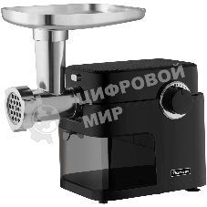 Мясорубка электрическая Rondell RDE-1453 черный, 2000 Вт, 1.8 кг/мин, реверс, защита от перегрузки, металлический лоток, насадки - 5