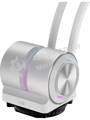 Система охлаждения Water Cooling System PCCooler DE360 Pro WH (300W, 360мм, White, ARGB Pump, Fans: 3x120мм, 86.73CFM, 32dBA, 2200RPM/Pump height 57мм, 28dBA, 3200RPM, Rad thickness 27мм/S: 1851, 1700, 1200, 115X, AM5, AM4, AM3)