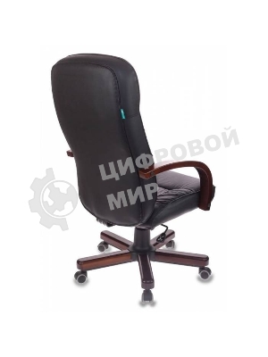 Кресло Бюрократ T-9908/WALNUT черный, кожа