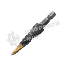 Сверло ступенчатое Denzel 4-5-6-7-8-9-10-11-12 мм, Р6М5, 6-гр. хвостовик 723602