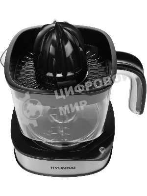 Соковыжималка Hyundai HY-JC4123 стальной/чёрный, цитрусовая, 30 Вт, 1200 мл, механическое