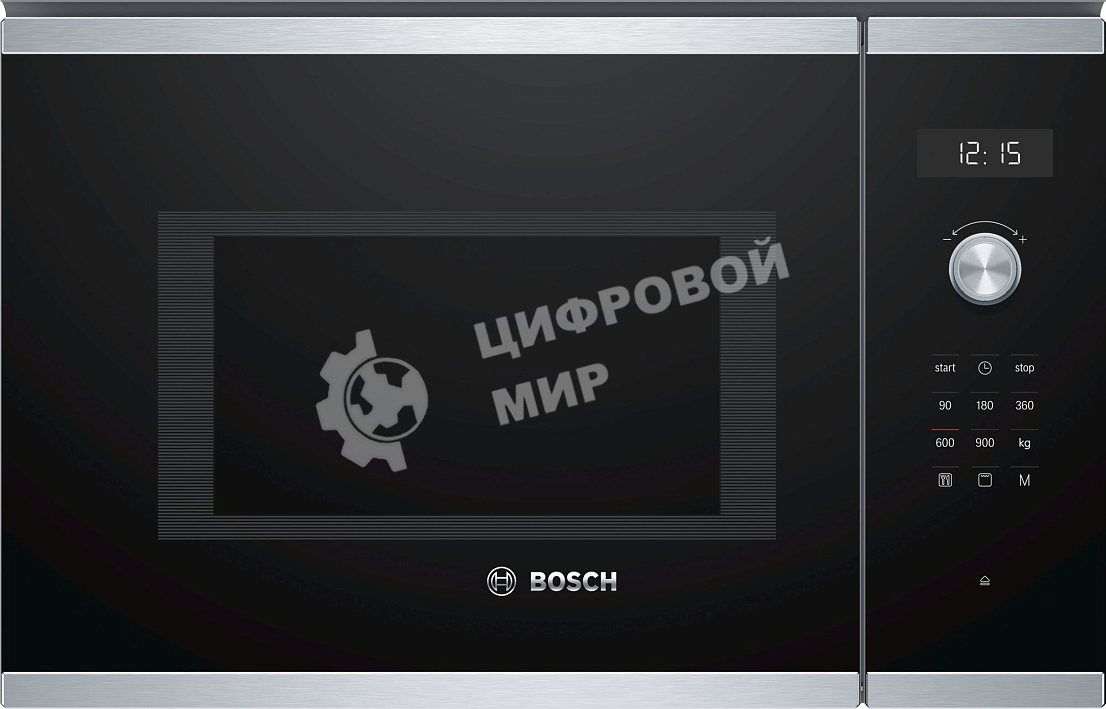 Встраиваемая микроволновая печь Bosch BEL554MS0 нержавеющая сталь/черный, 25 л, 900 Вт, переключатели - поворотный механизм/сенсор