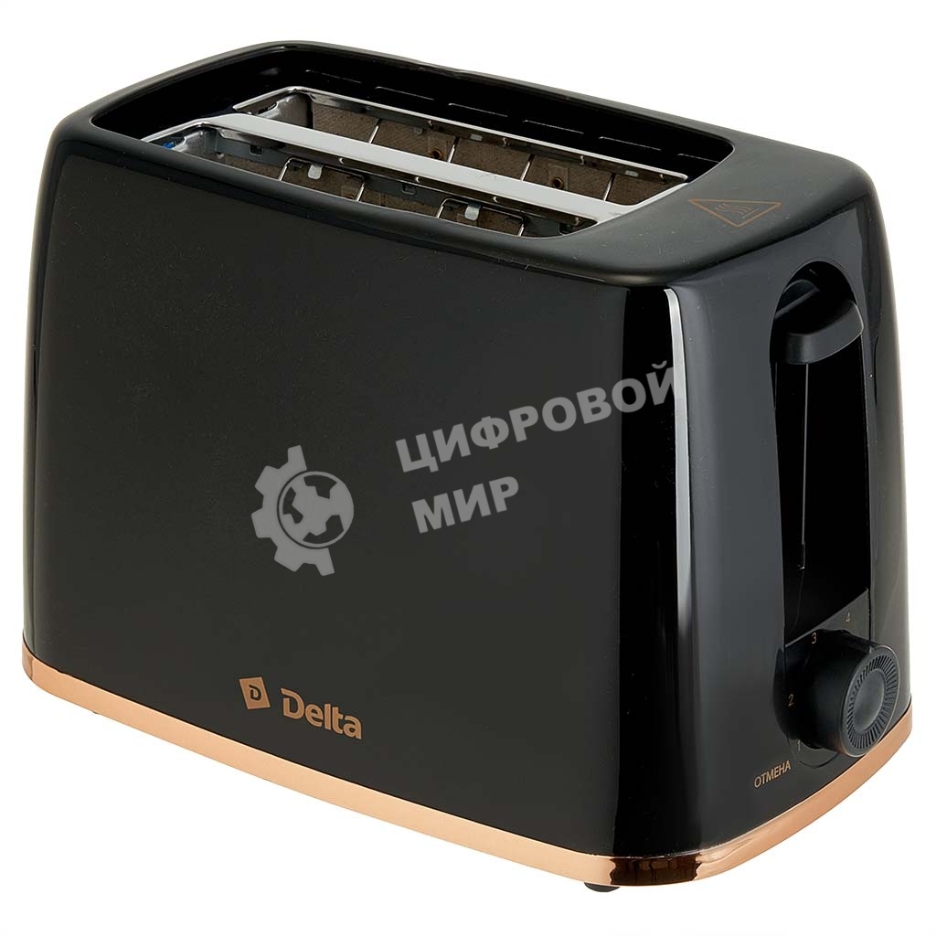 Тостер DELTA DL-6901 черный, 650 Вт