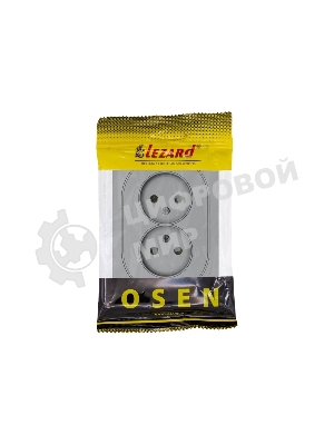 Розетка 2-м LEZARD СП OSEN без заземл. ПБТ, механизм, серый матовый 743-7400-128B