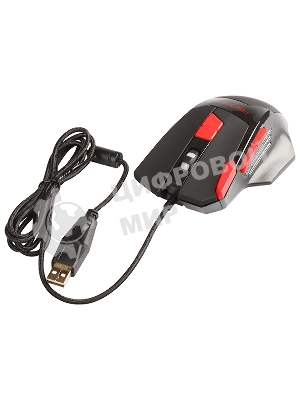 Мышь проводная Qumo Predator M80 черный, 3200 dpi, USB, кнопки - 8