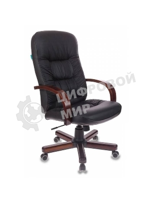Кресло Бюрократ T-9908/WALNUT черный, кожа